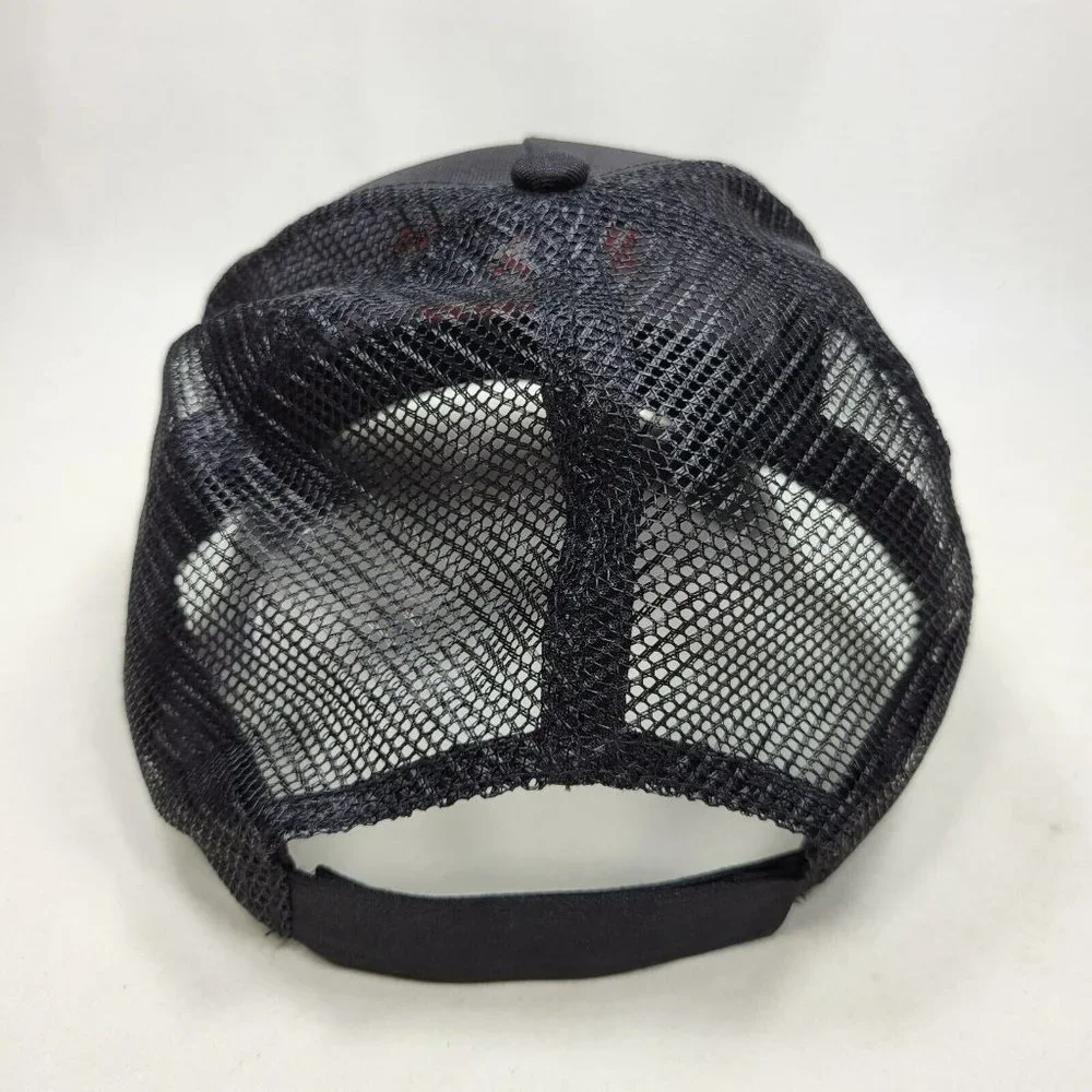 Jack Daniels Tennessee Fire Strap Back Hat Trucker Cap Black Mesh